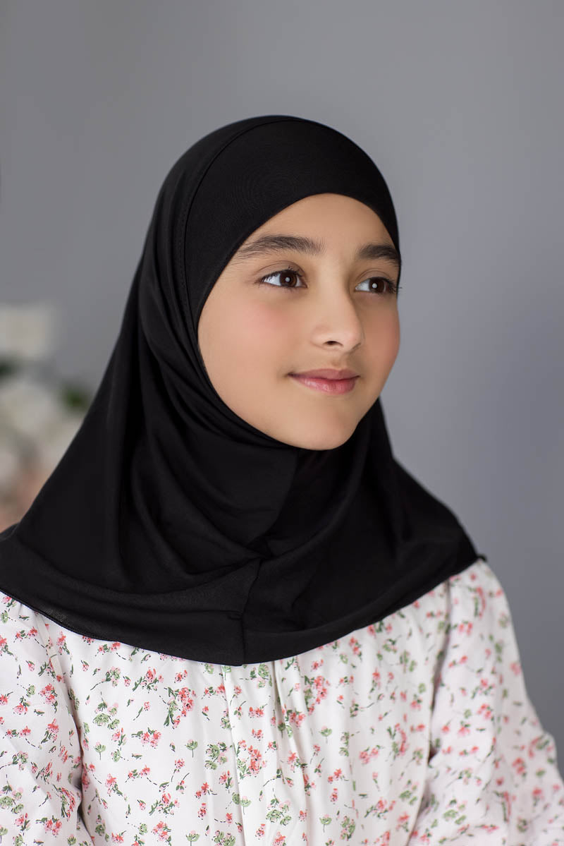Zayaan Girl Plain Hijab - Black
