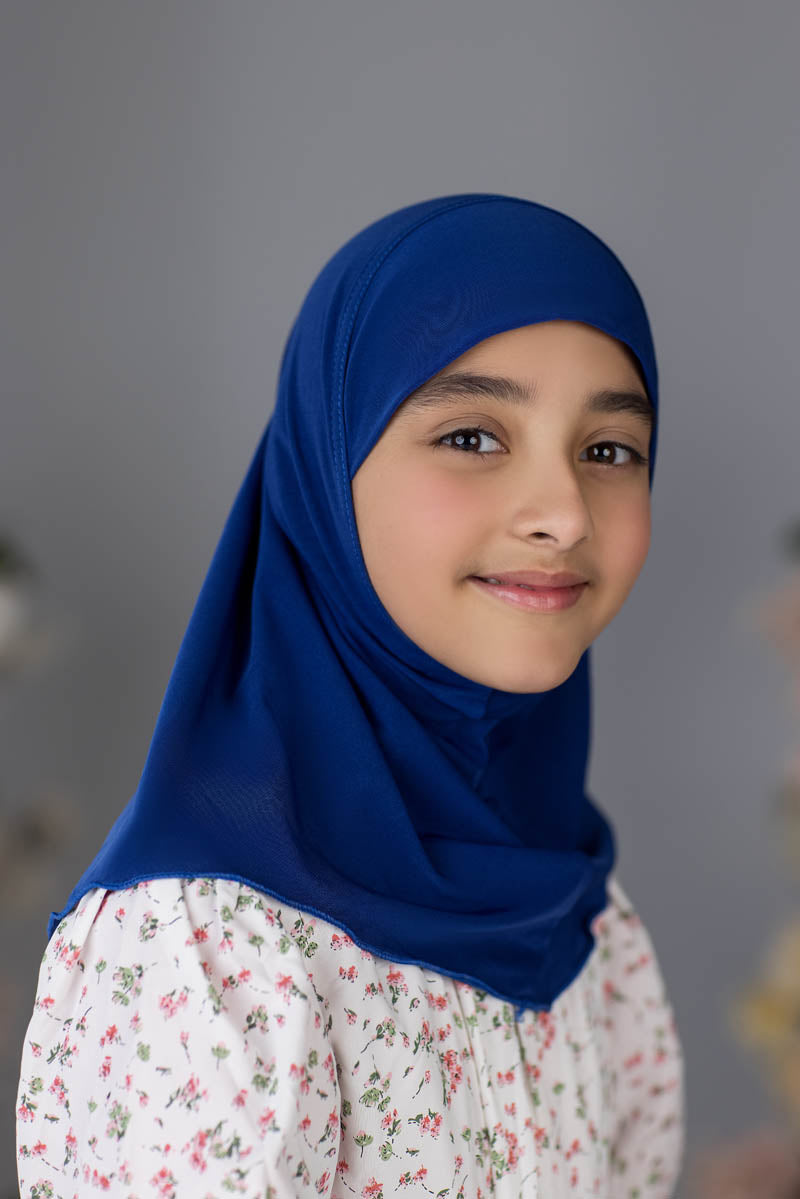 Zayaan Girl Plain Hijab - Royal Blue