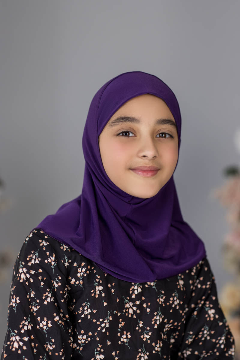 Zayaan Girl Plain Hijab - Purple