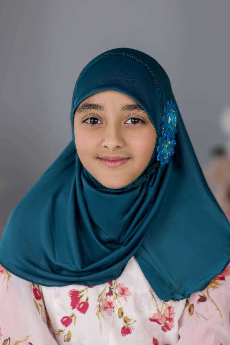 Zayaan Girl Hijab - Teal Blue