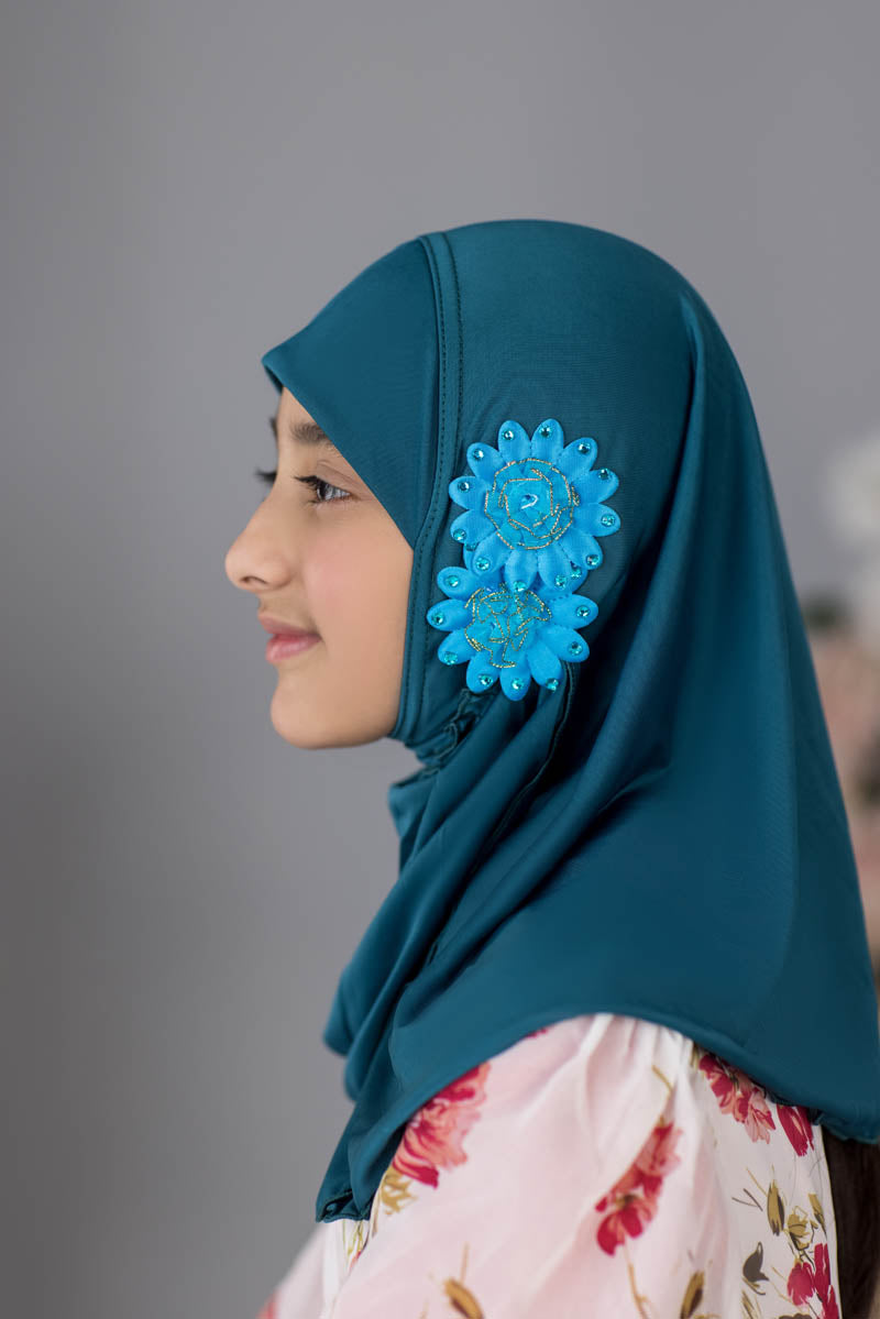 Zayaan Girl Hijab - Teal Blue