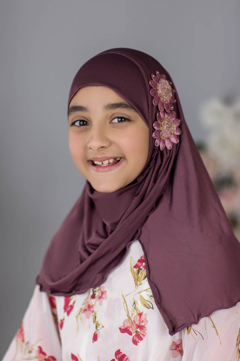 Zayaan Girl Hijab - Mauve Wine