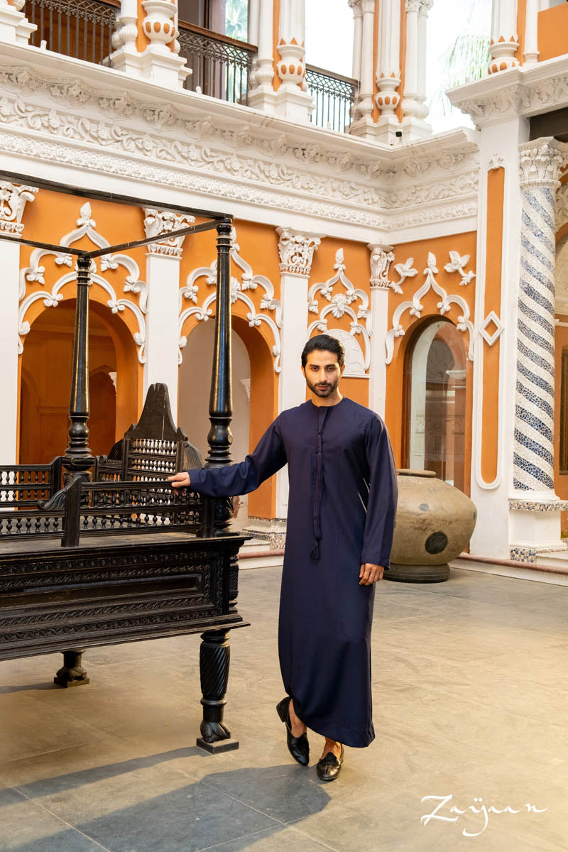 Premium Emirati Thobe | Navy Blue